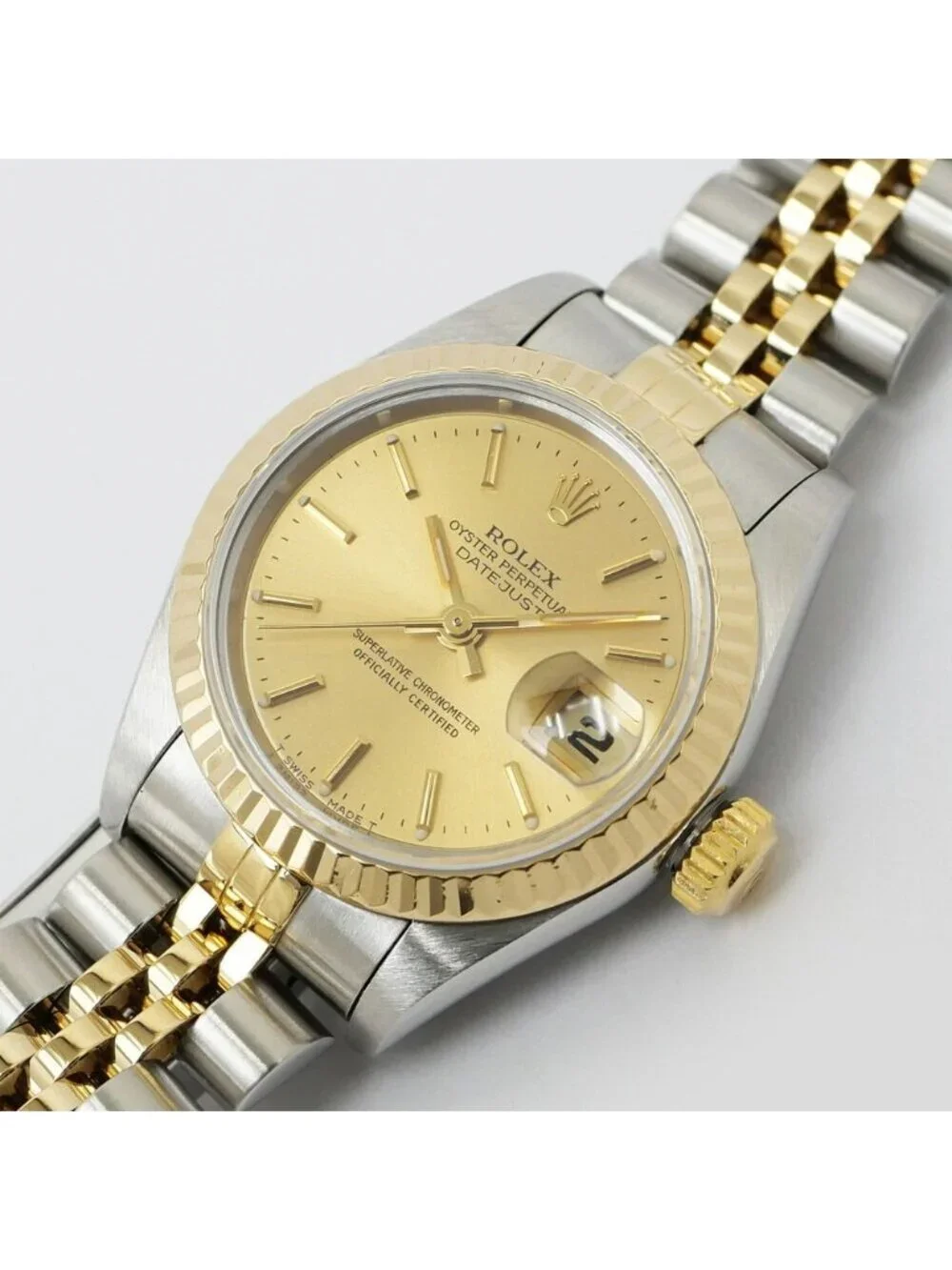 Rolex Datejust Champagne Dial No YG SS Watch Automatic Winding OH Polished